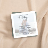 写真QRコードRSVPオンラインシンプルMoss Green 招待状