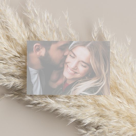 写真QRコードRSVPオンライン青フローラ エレガント エンクロージャーカード