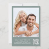 写真QRコードSage緑の背景Vellumオーバーレイ 招待状 (裏面)