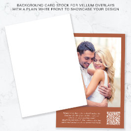 写真QRコードTerracotta背景Vellumオーバーレイ 招待状