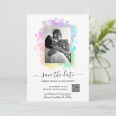 *~*写真QR - PastelウェブサイトAR6受信した日付を保存 招待状 (スタンド正面)