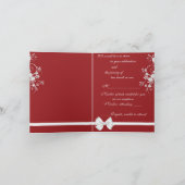 写真RSVPのメッセージカードを結婚する赤く及び白いハート 招待状 (内部)