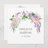 *~*写真RSVP花AR12 QR 結婚's 招待状 (正面/裏面)