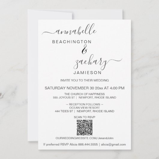 *~*写真RSVP + QR AR6フローラ結婚のINVI 招待状 (裏面)