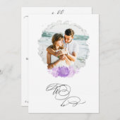 *~*写真RSVP + QR AR6フローラ結婚のINVI 招待状 (正面/裏面)