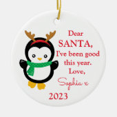 写真Santa I've Good Penguin Christmas Ceram セラミックオーナメント (正面)