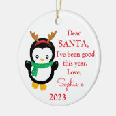 写真Santa I've Good Penguin Christmas Ceram セラミックオーナメント (左)