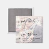 写真Save the Dateミニマルシンプルリスト マグネット (正面/裏面)