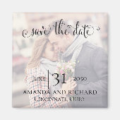 写真Save the Dateミニマルシンプルリスト マグネット (正面)