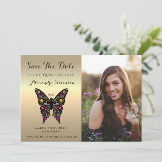 写真Save The Date金ゴールドキンセアニェラ蝶 セーブザデート (スタンド正面)