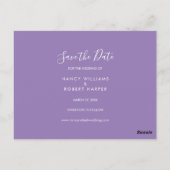 写真Save the Date エレガント Chic Lavenderフローラ ポストカード (裏面)