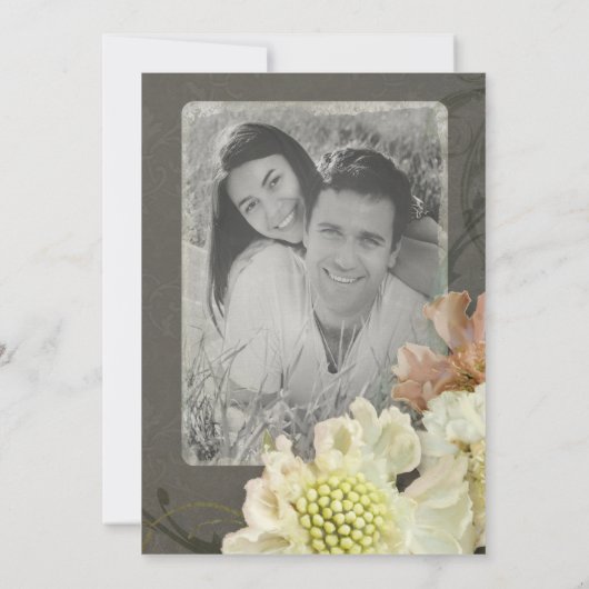 写真Save the Date モダン Painterly Flowers Art 招待状 (裏面)