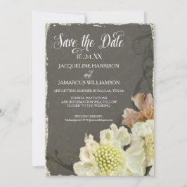 写真Save the Date モダン Painterly Flowers Art 招待状