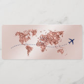 写真Save the Date Boarding Pass World Map QR 招待状 (裏面)