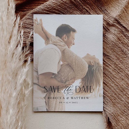 写真Save The Date Card Boho ミニマル 結婚's セーブザデート
