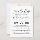 写真Save the Date Card, White モダン Script セーブザデート (裏面)