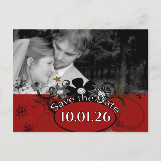 写真Save the Date Terracotta 案内ポストカード (正面)