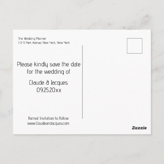 写真Simplistic Eucalyptus日付はがきを保存 ポストカード (裏面)