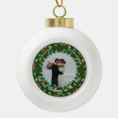 写真Snowflake氏とMrsの初めてのクリスマス セラミックボールオーナメント (正面)