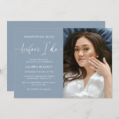 写真Something Blue Before I Doブライダルシャワー 招待状 (正面/裏面)