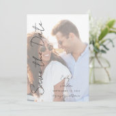 写真Vシックモダン3 LG日付を保存 招待状 (スタンド正面)