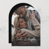 写真V モダン Chic 8 Save the Date Arch 招待状 (正面/裏面)