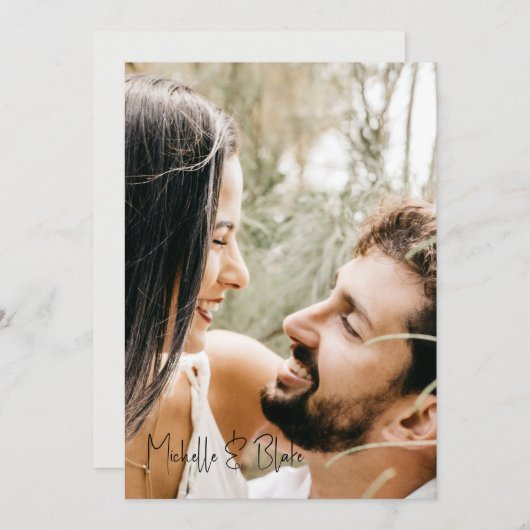 写真Wispy Bohoフローラ結婚式の日付を保存 セーブザデート (正面/裏面)