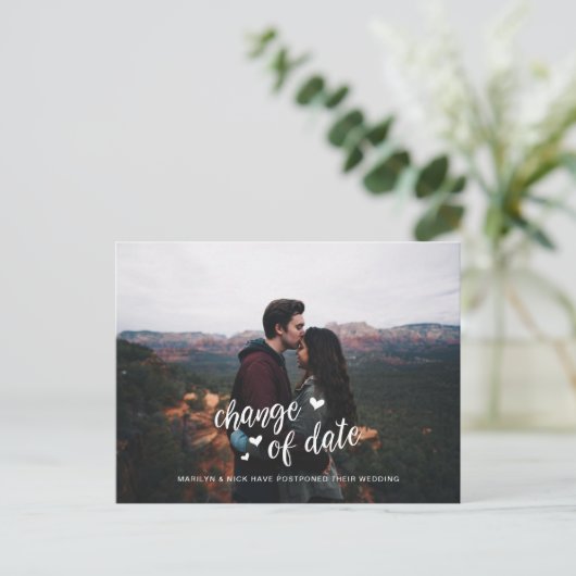 写結婚真の延長とかわいいデートチェンジ ポストカード (スタンド正面)