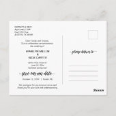 写結婚真の延長とかわいいデートチェンジ ポストカード (裏面)