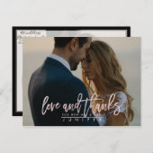 写結婚真赤面愛感謝していと 案内ポストカード (正面/裏面)