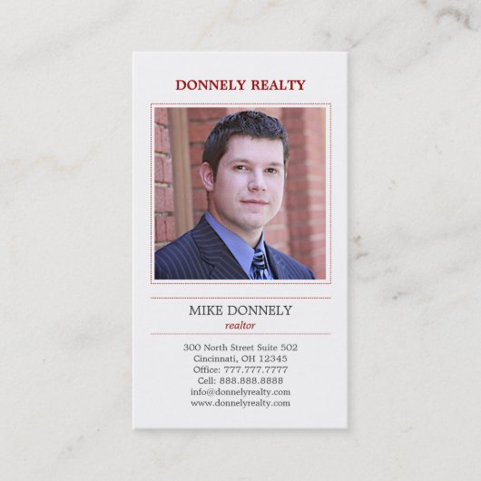 写縁ど真名刺（赤）破線 名刺 (正面)