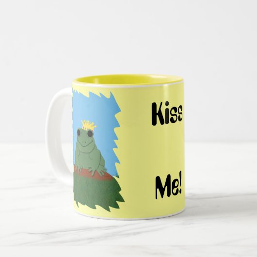 冠お洒落付きカエルの王子 ツートーンマグカップ (正面左)