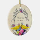 冠と花を持つ鳥 – Bella Vita セラミックオーナメント (右)