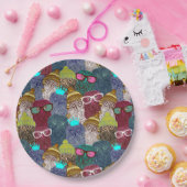 冠にフクロウ ペーパープレート (パーティー)