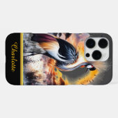 冠をかぶったツルが威厳に立つ iPhoneケース (裏面横)