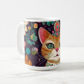冠をかぶった宝石の猫 コーヒーマグカップ (正面左)