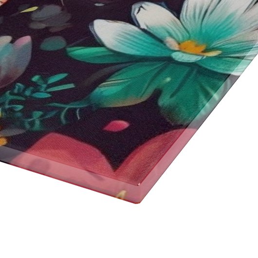 冠をかぶった宝石をちりばめた猫 カッティングボード (角)