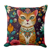 冠をかぶった宝石をちりばめた猫 クッション