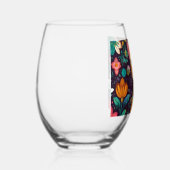 冠をかぶった宝石をちりばめた猫 ステムなしワイングラス (右)