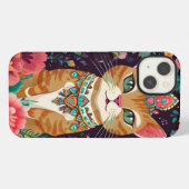 冠をかぶった宝石をちりばめた猫 iPhoneケース (裏面横)