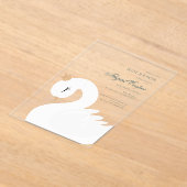 冠をかぶった白鳥 アクリル招待状 (レイダウン)