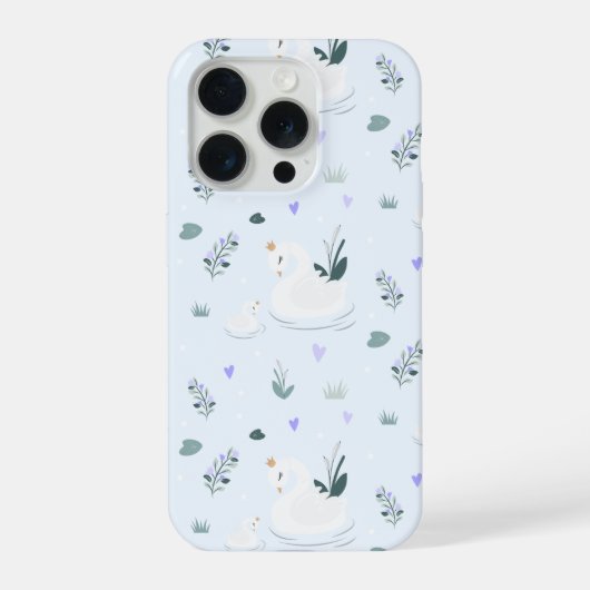 冠をかぶった白鳥 iPhoneケース (裏面)