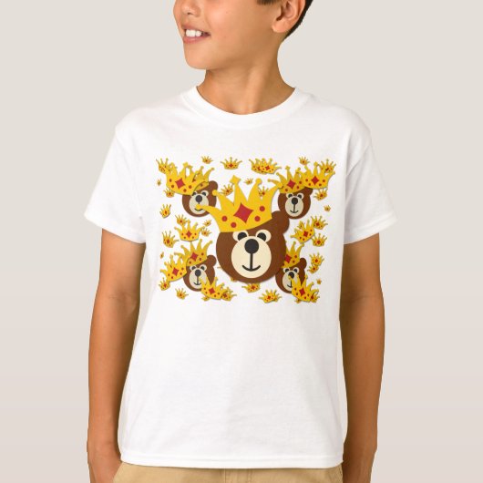 冠を付けた微笑み熊 Tシャツ (正面)