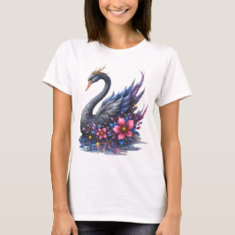 冠を戴いた月の白鳥 - 静かな湖の守護者。 Tシャツ