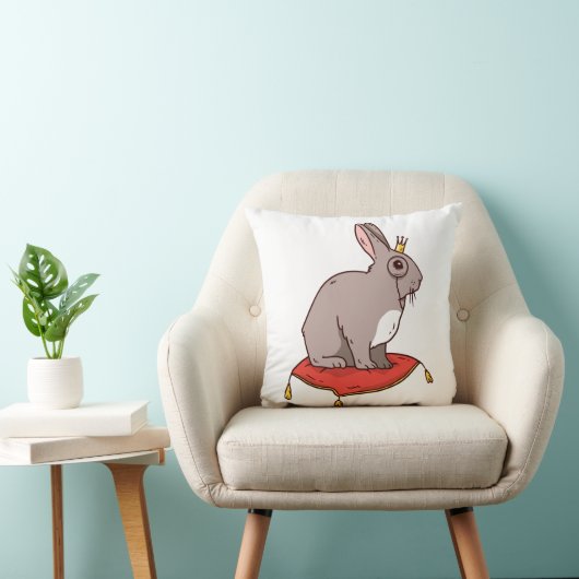 冠を持つ愛らしいウサギ クッション (椅子)