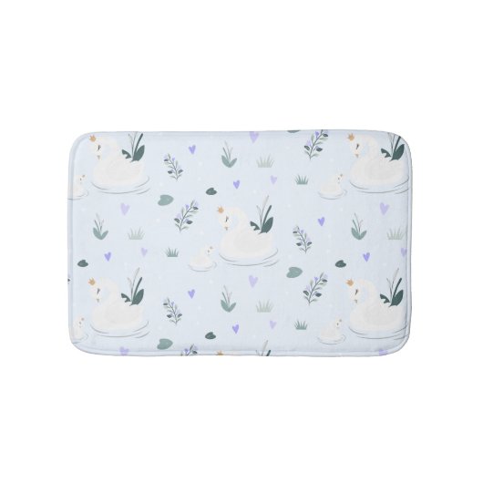 冠を被った白鳥 バスマット (正面)