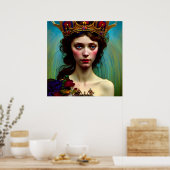 冠カラフル付き孤独プリンセスポスター ポスター (キッチン)