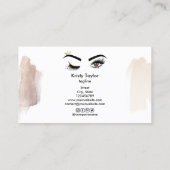 冠モダン状の長いまつげの目配せ 名刺 (裏面)