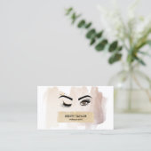 冠モダン状の長いまつげの目配せ 名刺 (スタンド正面)