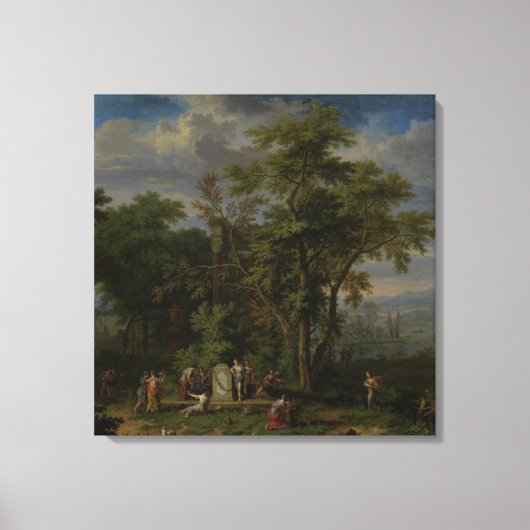 冠婚葬祭を伴うアルカディアンランドスケープ キャンバスプリント (正面)